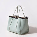 Large Neoprene Tote Bag Minty Green