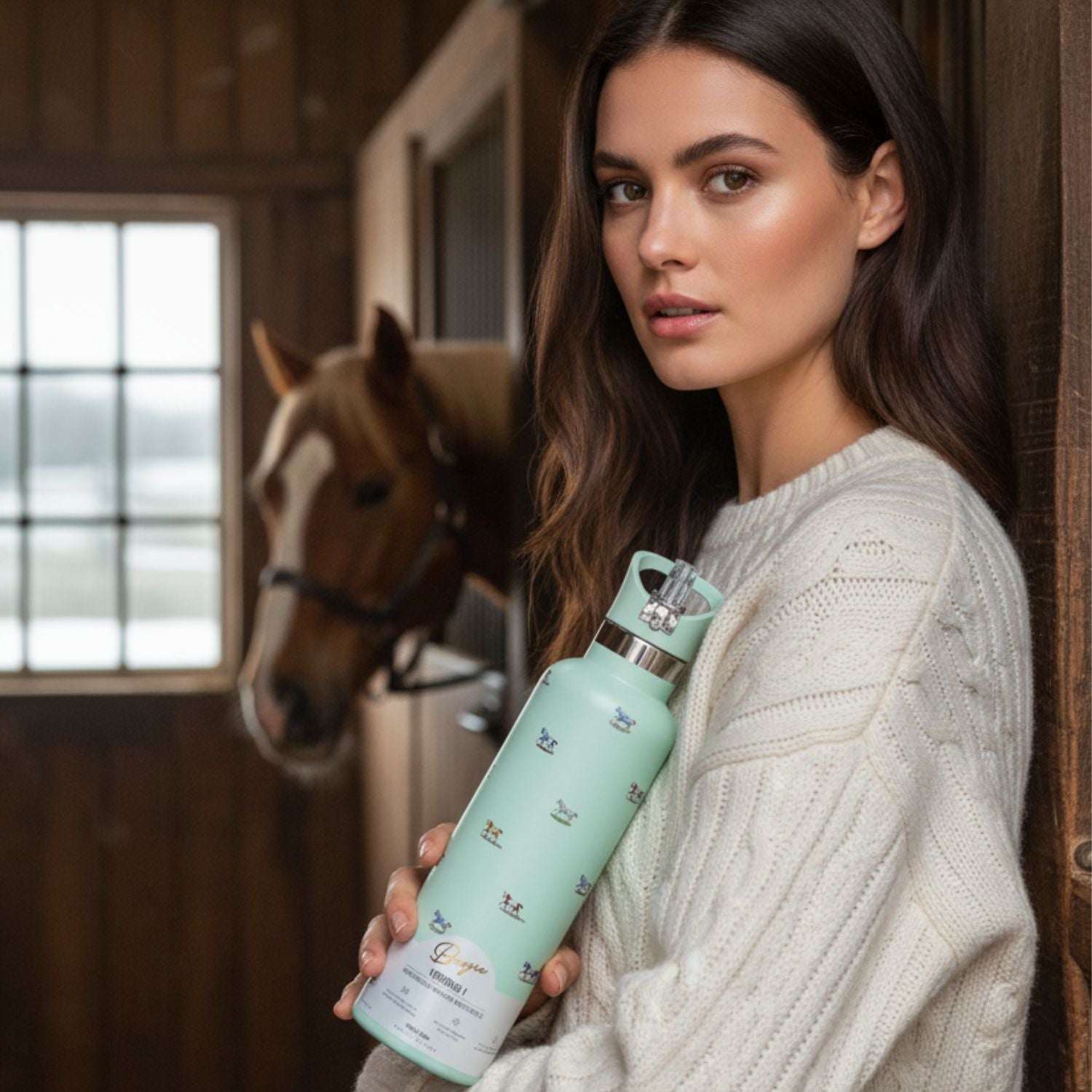 My Bougie Bottle Veredus I 25oz Insulated Bottle | Mint Horse Motif