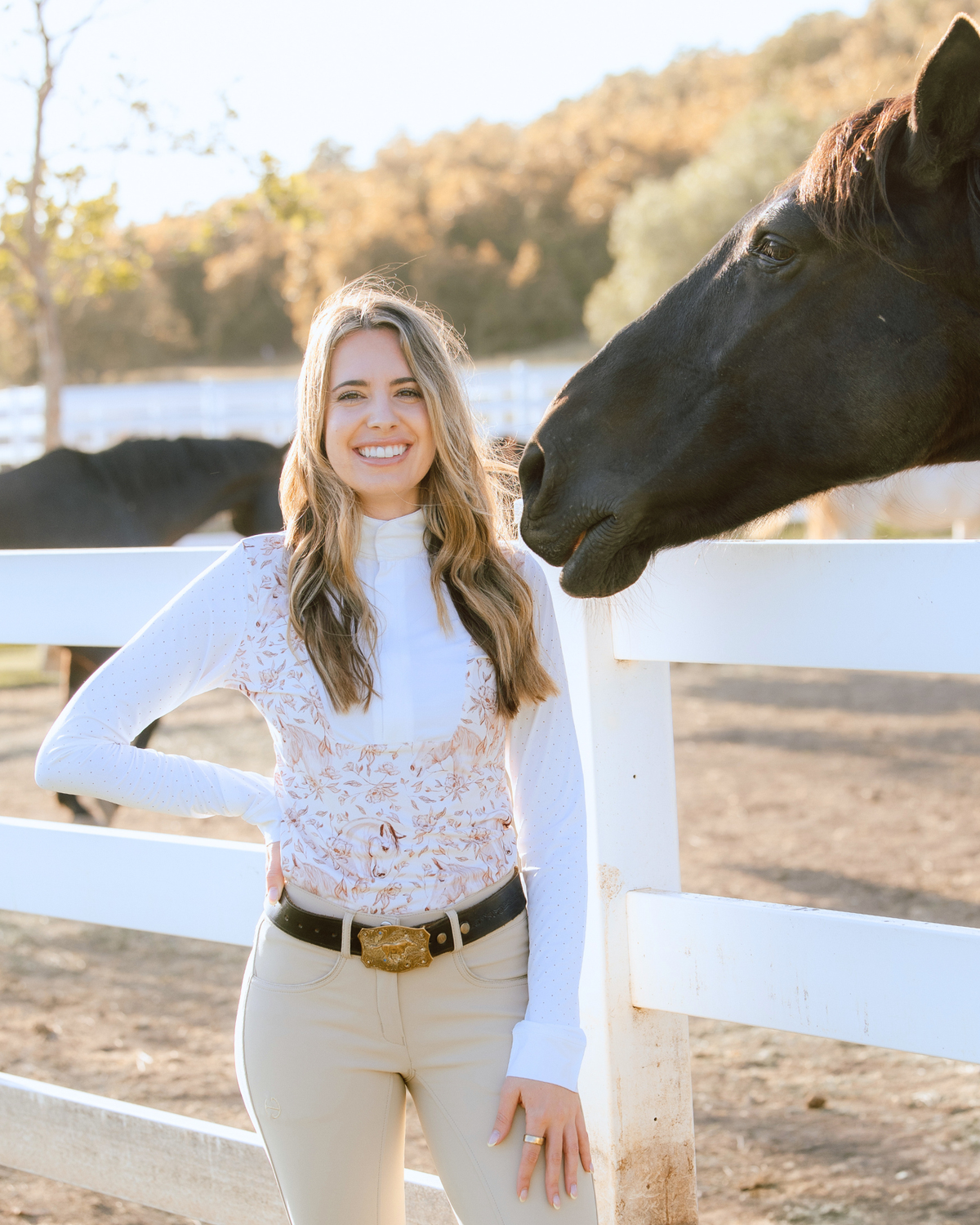 Deinhardt Designs Long Sleeve Capriole Competition Shirt - SEPIA