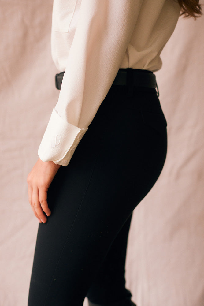 Solid Citizen Equestrian Jessica | Seersucker Equestrian Button-Down Shirt | Ivory