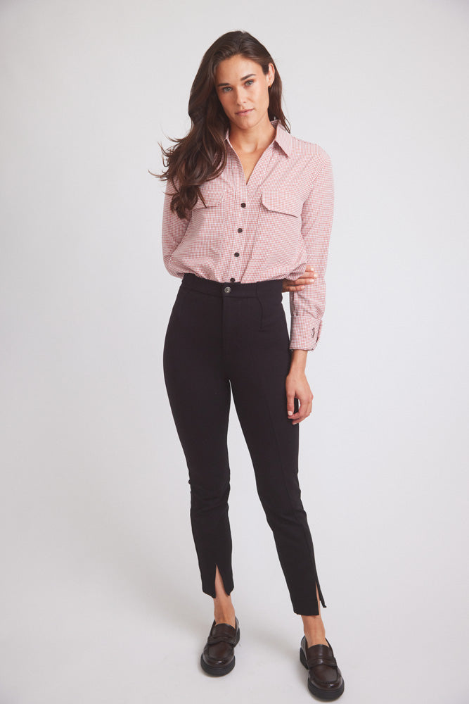 Solid Citizen Equestrian Jessica II | Gingham Equestrian Button-Down Shirt | Cinnamon