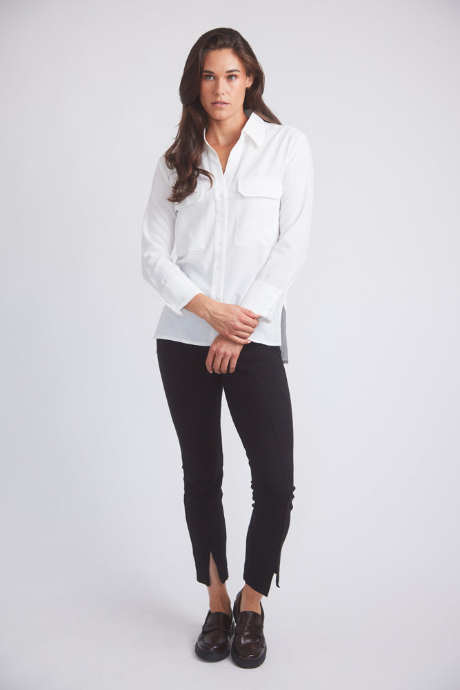 Solid Citizen Equestrian Jessica | Seersucker Equestrian Button-Down Shirt | Ivory