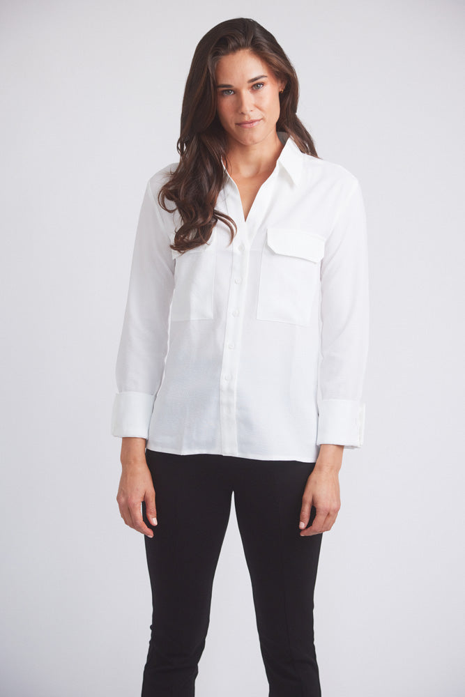 Solid Citizen Equestrian Jessica | Seersucker Equestrian Button-Down Shirt | Ivory