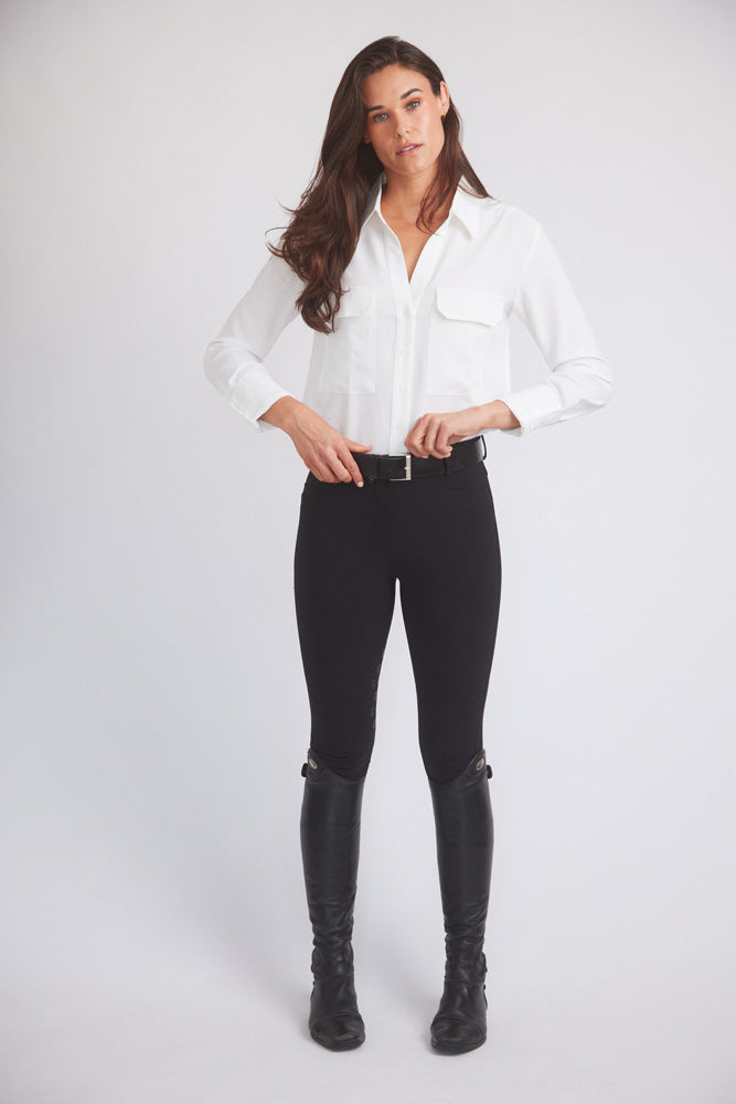 Solid Citizen Equestrian Jessica | Seersucker Equestrian Button-Down Shirt | Ivory