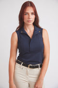 Solid Citizen Equestrian Cameron | Sleeveless Zip Riding Top | Deep Navy