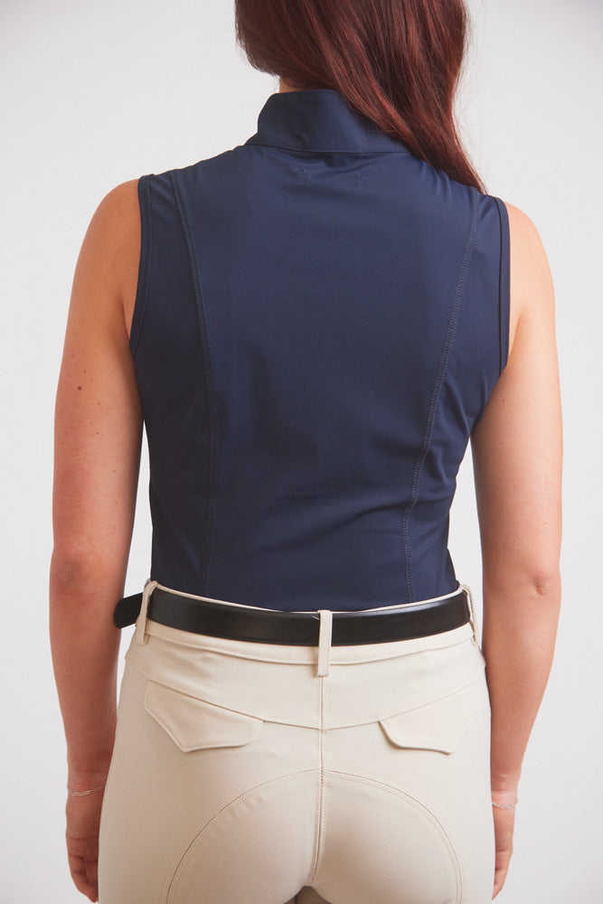 Solid Citizen Equestrian Cameron | Sleeveless Zip Riding Top | Deep Navy