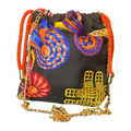 Vintage Rubans du Cheval Noir Scarf Drawstring Crossbody Bag