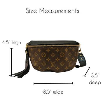 Britt Belt Bag in Black Leather | Upcycled LV Full Front