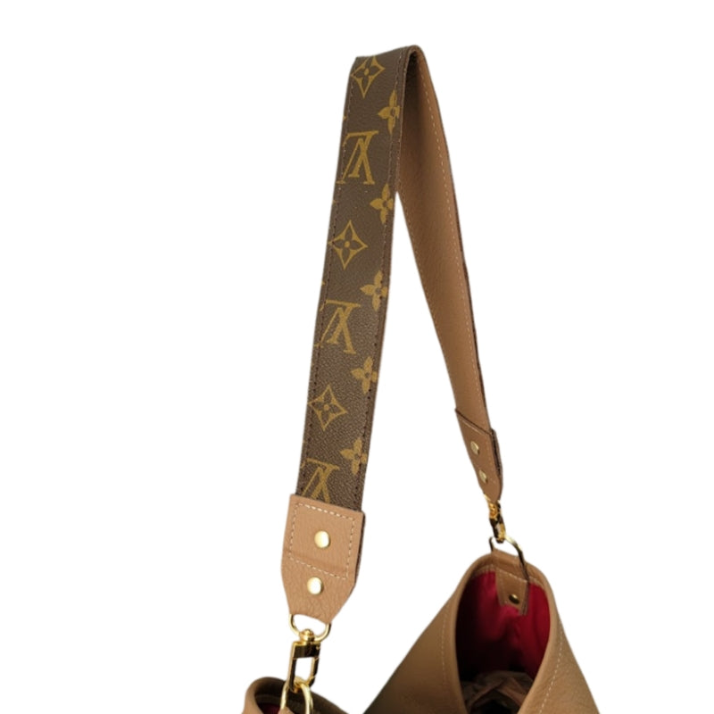 Sheila Shoulder Bag in Mocha Mousse Leather | Upcycled LV