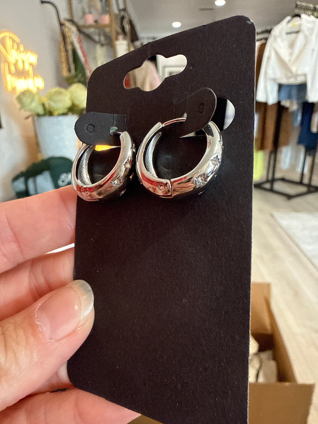 Sterling Silver Chunky Huggies