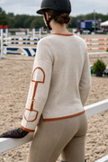 Snaffle Bit Crew-Neck Sweater -Tan
