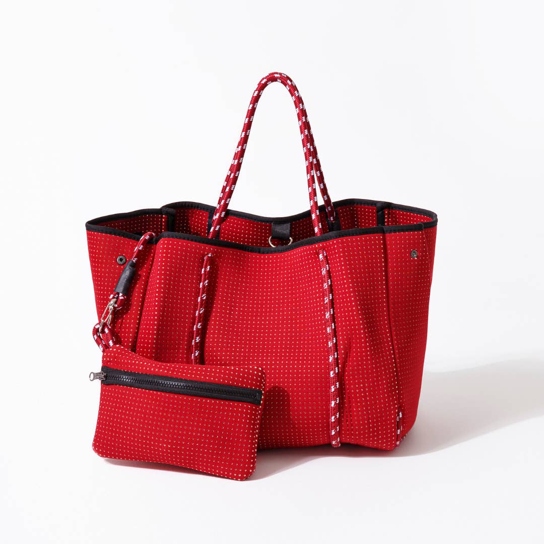 Large Neoprene Tote Bag Red Wine