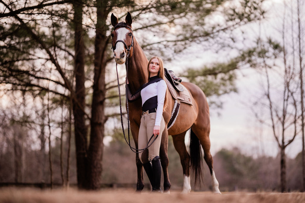 The Proper Fox Mockneck Colorblock Black & White