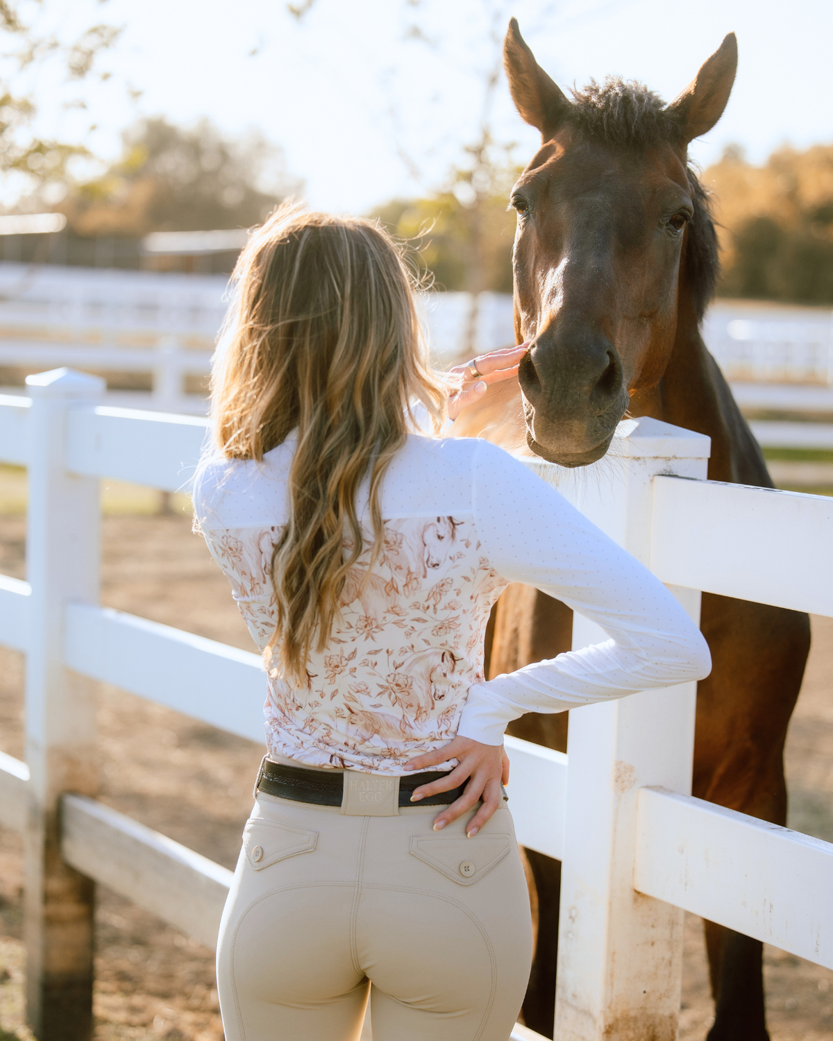 Deinhardt Designs Long Sleeve Capriole Competition Shirt - SEPIA