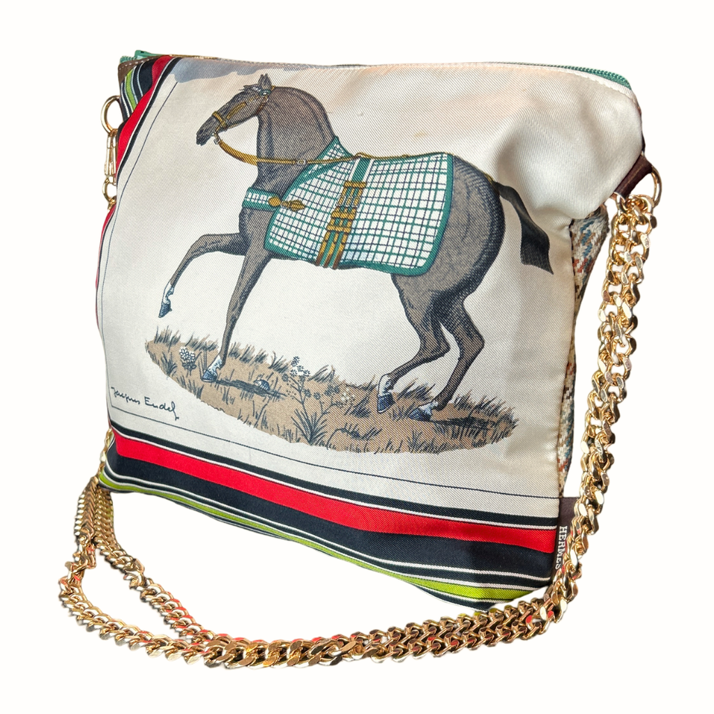Vintage Hermes Couvertures et Tenues du Jour Scarf Crossbody Bag