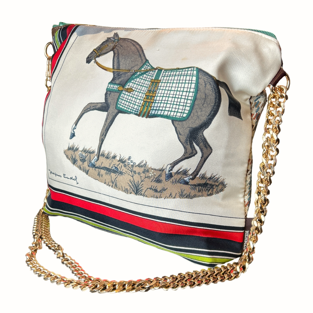 Vintage Hermes Couvertures et Tenues du Jour Scarf Crossbody Bag