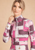 Bliss Sunshirt – Jubilea Print Pink & Burgundy – Long Sleeve