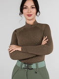 Dapplebay Dapplebay Aircut Mock Neck Ls Top-Chestnut