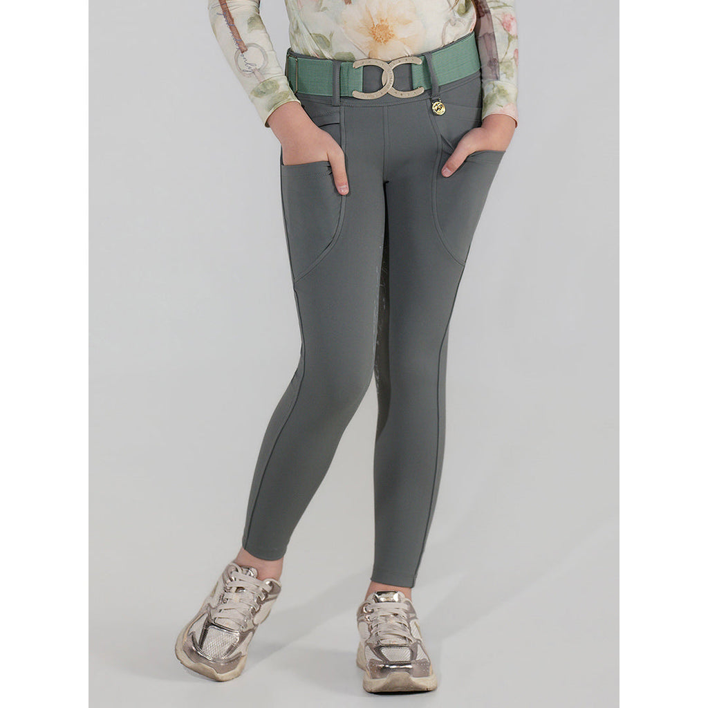 Dapplebay Kids Dragonfly Meadow Silicone Full Seat Tights-Graphite