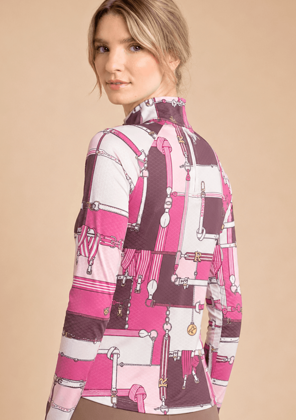 Bliss Sunshirt – Jubilea Print Pink & Burgundy – Long Sleeve