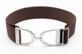 Chocolate - 1.5" Silver Stirrup Elastic Belt