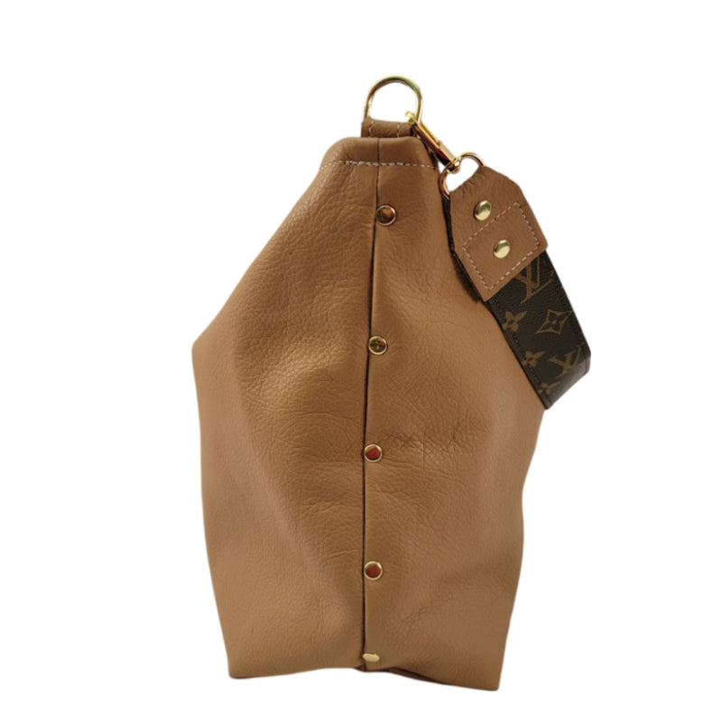 Sheila Shoulder Bag in Mocha Mousse Leather | Upcycled LV