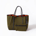 LARGE NEOPRENE TOTE BAG SAFARI GREEN