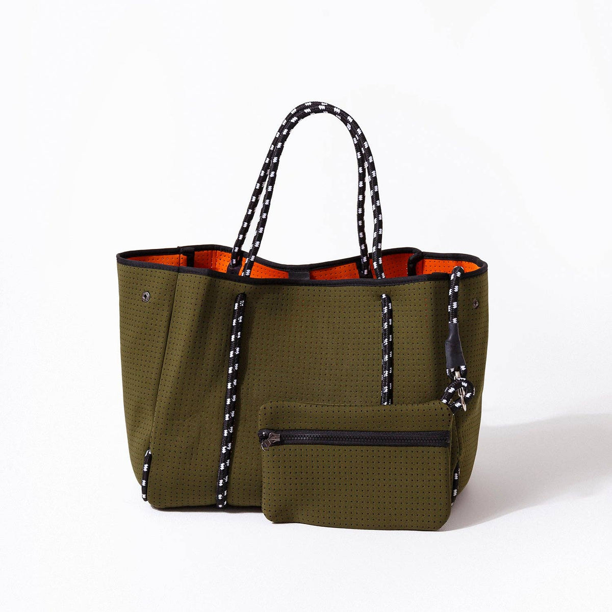 LARGE NEOPRENE TOTE BAG SAFARI GREEN