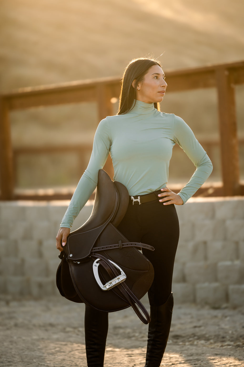 Euphoric Equestrian Aspen Turtleneck- Matcha