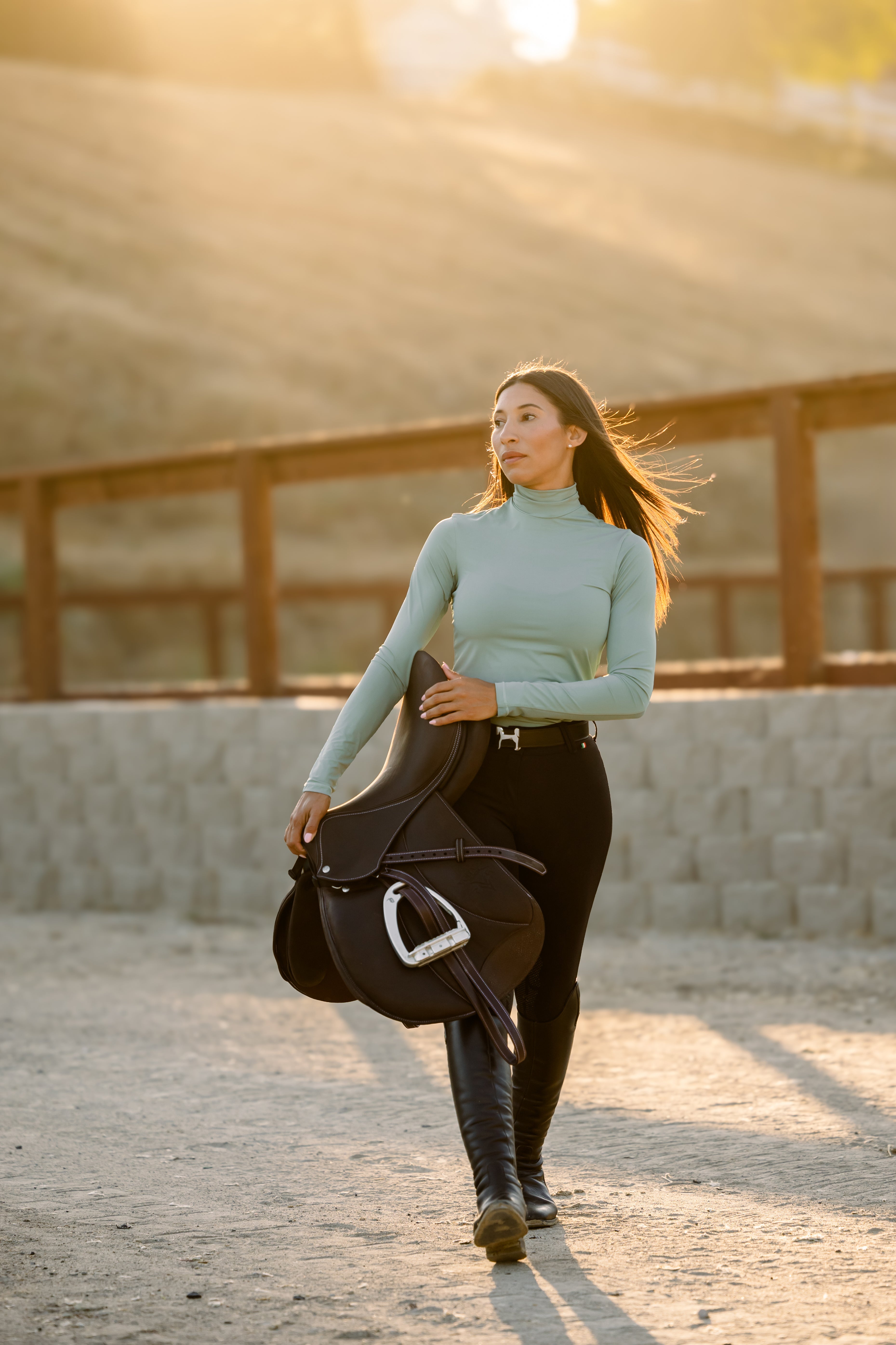 Euphoric Equestrian Aspen Turtleneck- Matcha