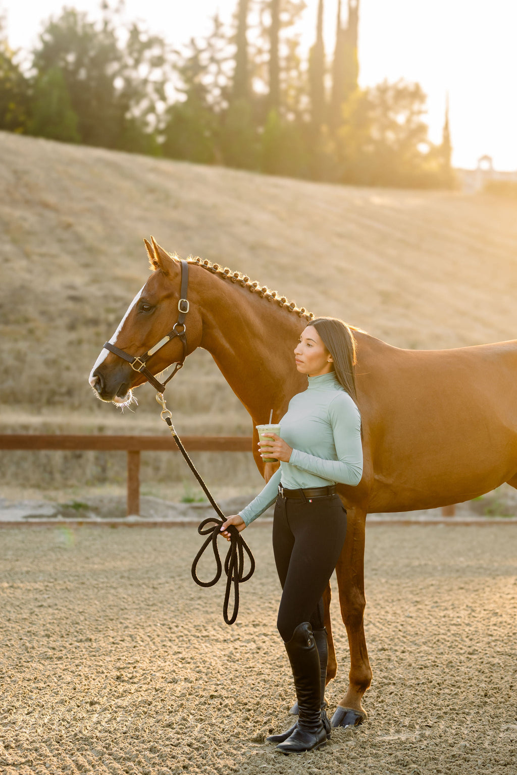 Euphoric Equestrian Aspen Turtleneck- Matcha
