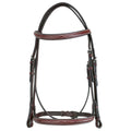 Thornberry - Fancy Raised Padded Leather Hunter Horse Bridle - Havana Brown