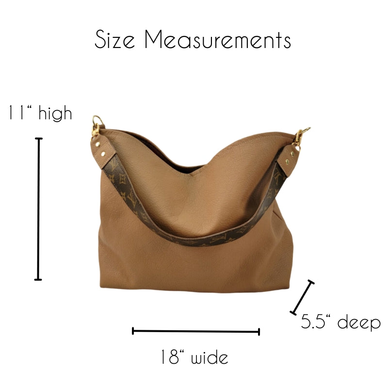 Sheila Shoulder Bag in Mocha Mousse Leather | Upcycled LV
