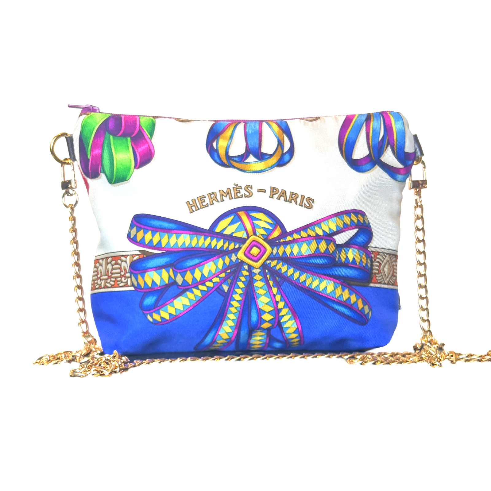 Vintage Rubans du Cheval Blanc Vintage Silk Scarf Crossbody Bag