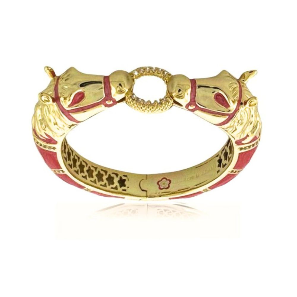 Equestrian Horse Bangle — Pavé Circle