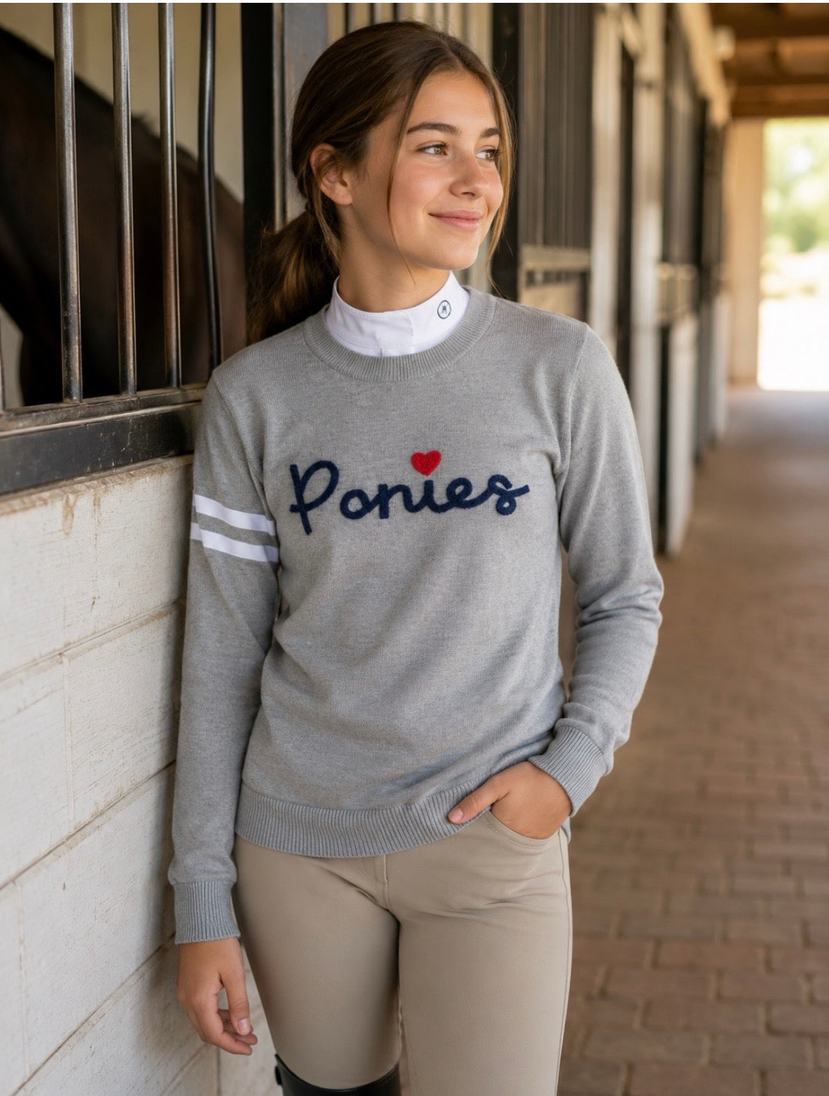 Kathryn Lily Sweater- Ponies Gray
