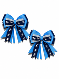 Kathryn Lily Show Bows-silver running horse on blue