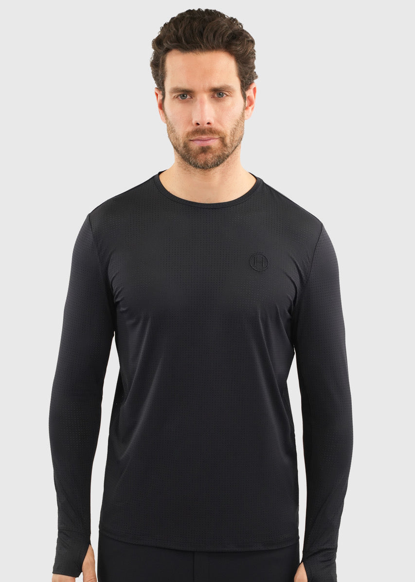 Harcour Bluveo Mens Long Sleeve Crew Neck Exercise Shirt