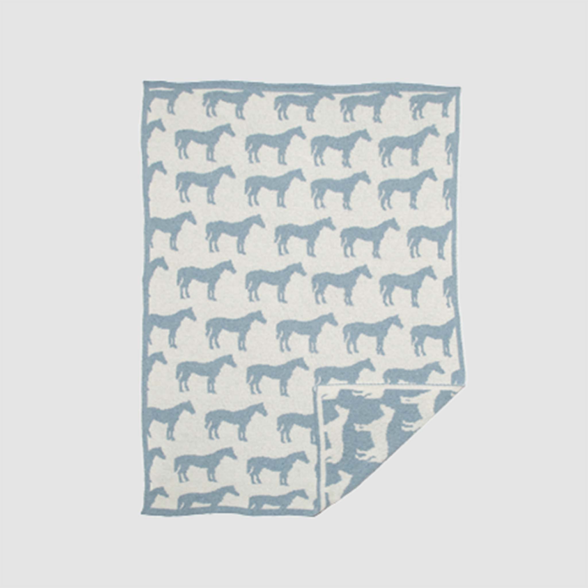 Baby Reversible Cotton Knit Blanket - Pony