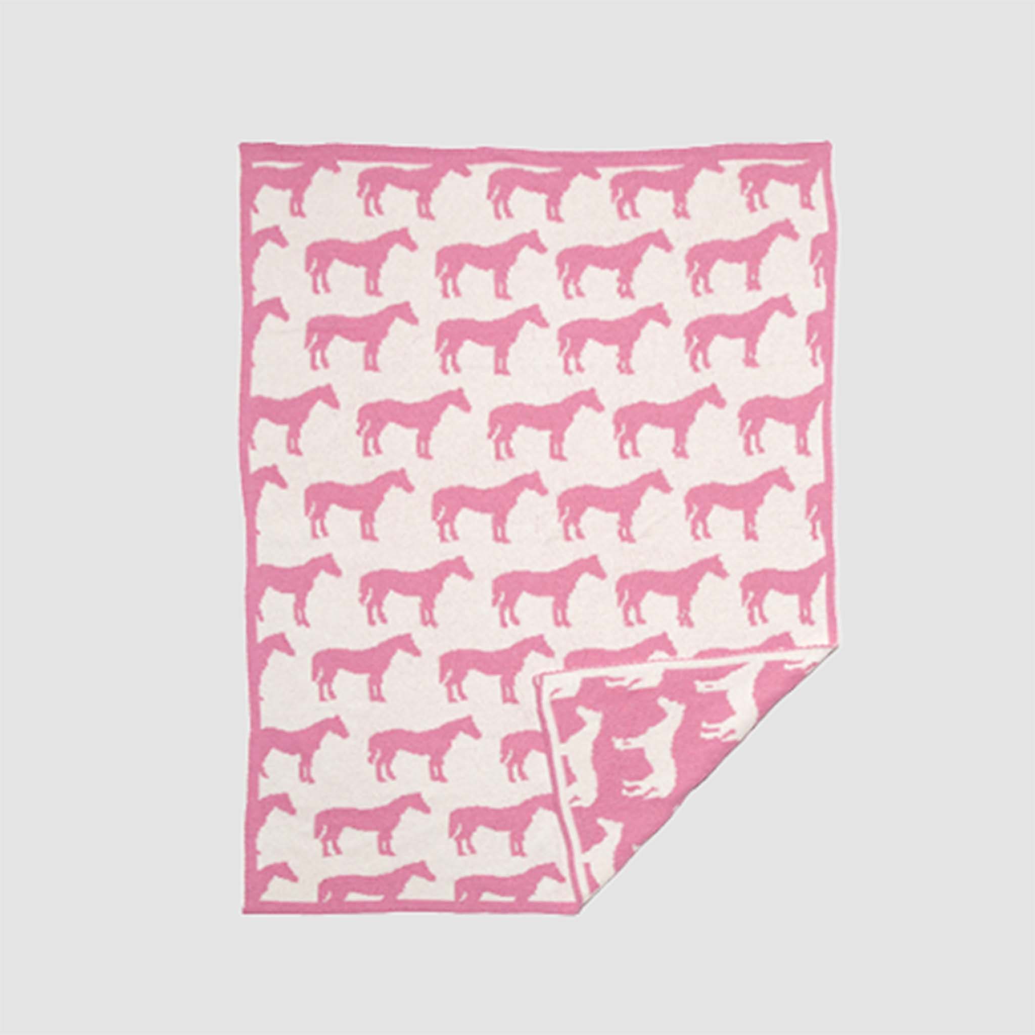 Baby Reversible Cotton Knit Blanket - Pony