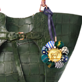 Vintage Ralph Lauren Tartan Patchwork Logo Horse Coin Silk Necktie Bag Charm