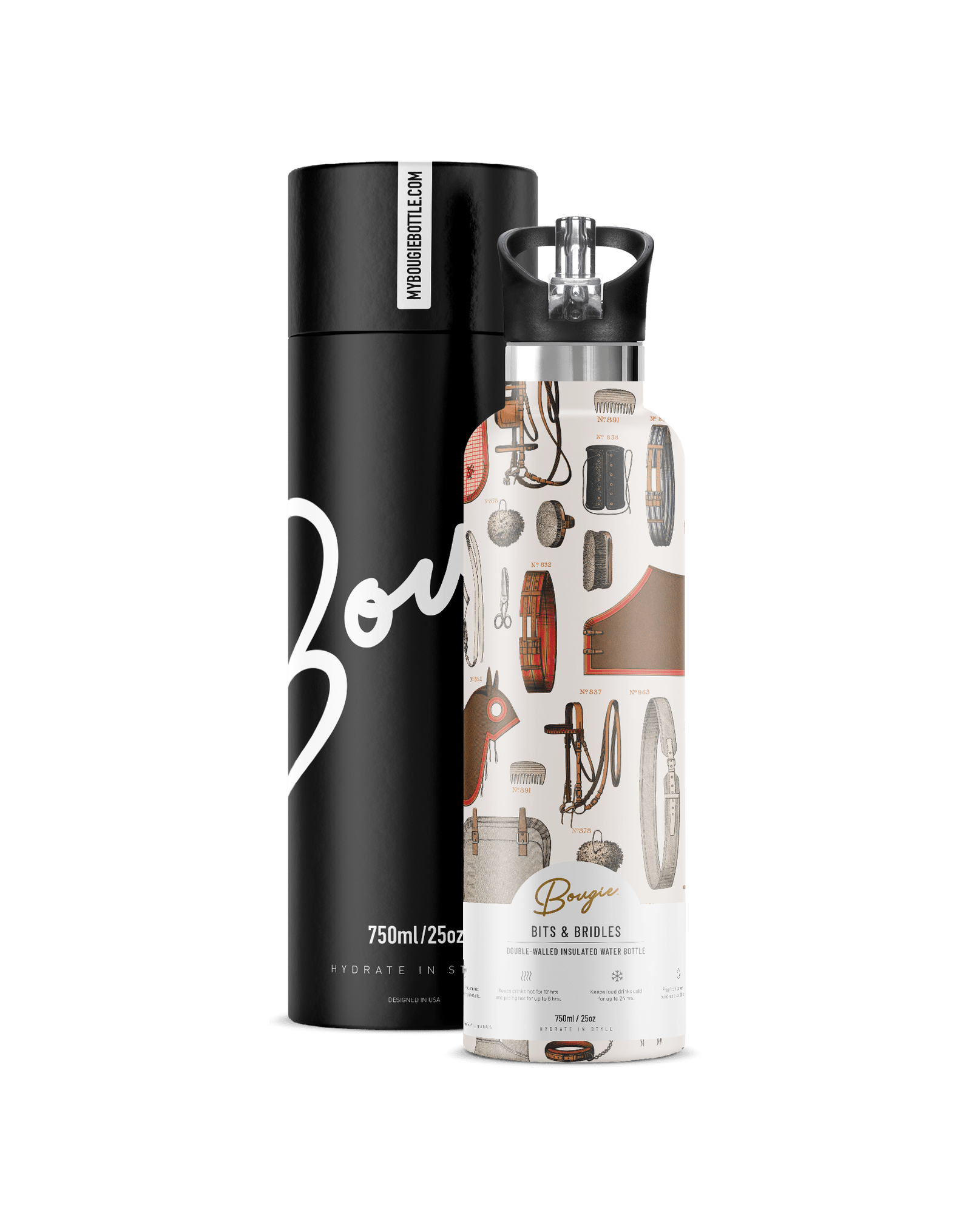 My Bougie Bottle Bits & Bridles 25oz Insulated Bottle | Equestrian Heritage