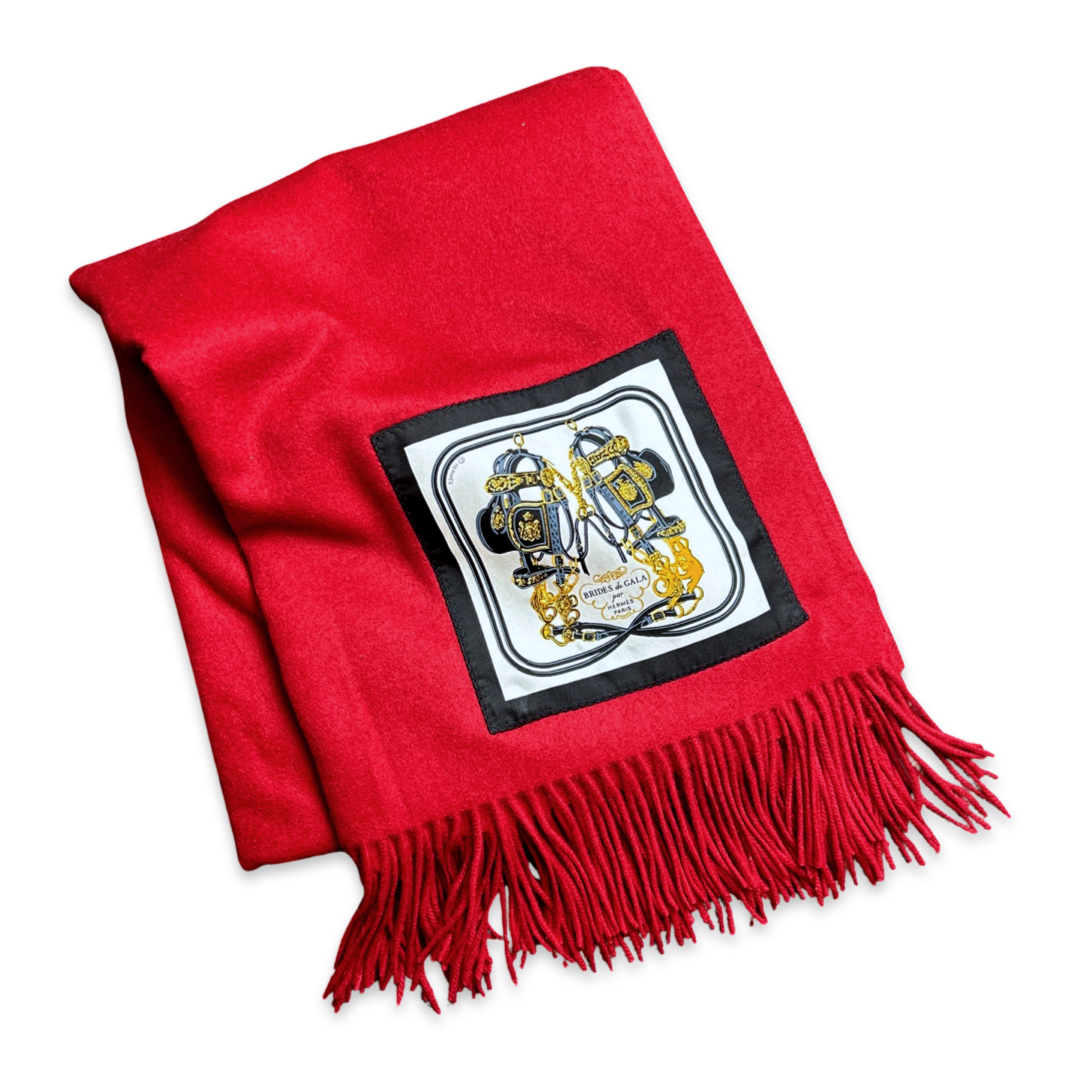 Vintage Hermes Brides de Gala Vintage Silk Scarf & Cashmere Throw Blanket
