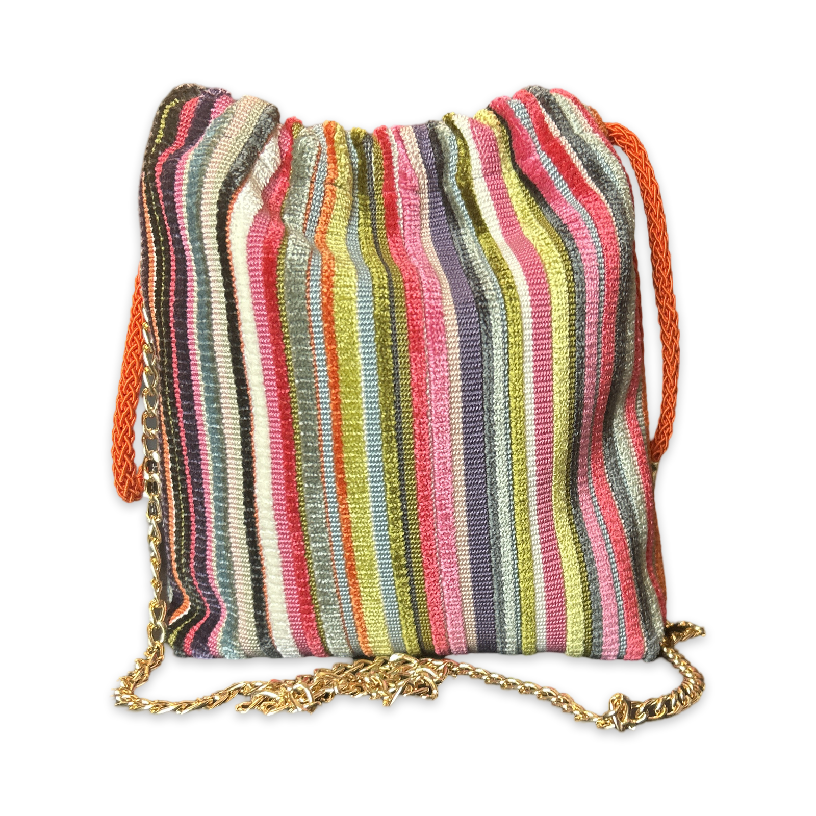Vintage Rubans du Cheval Noir Scarf Drawstring Crossbody Bag