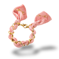 Vintage Gucci Horsebit Pink Scarf Link Bracelet