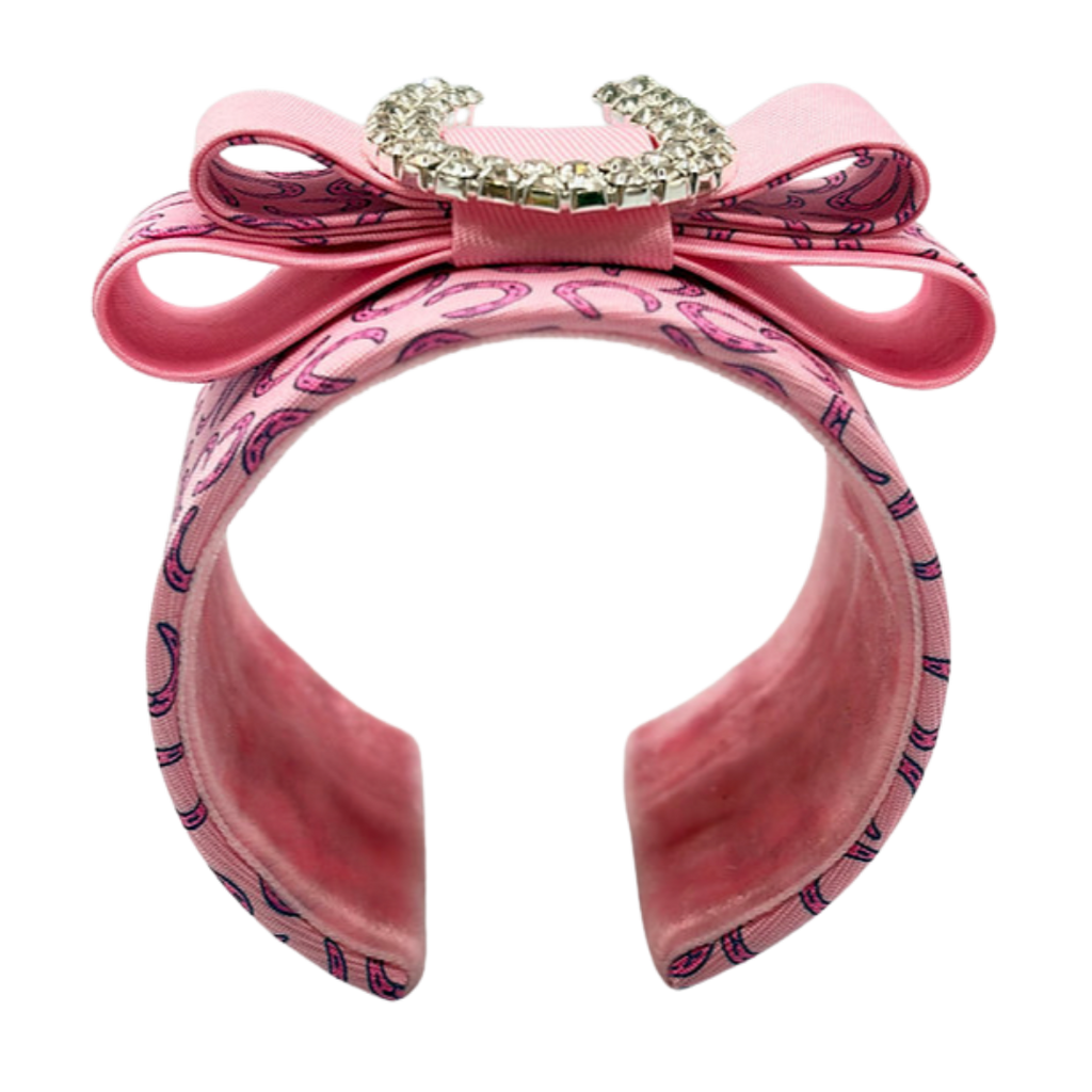Vintage Hermes Horseshoe Silk Necktie Cuff Bracelet
