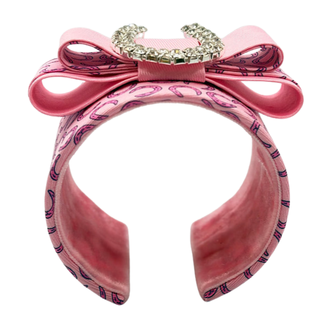 Vintage Hermes Horseshoe Silk Necktie Cuff Bracelet