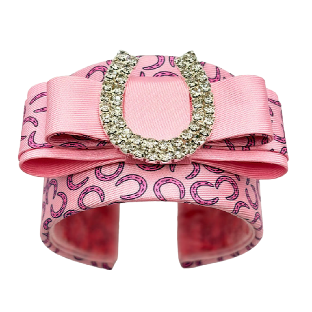 Vintage Hermes Horseshoe Silk Necktie Cuff Bracelet