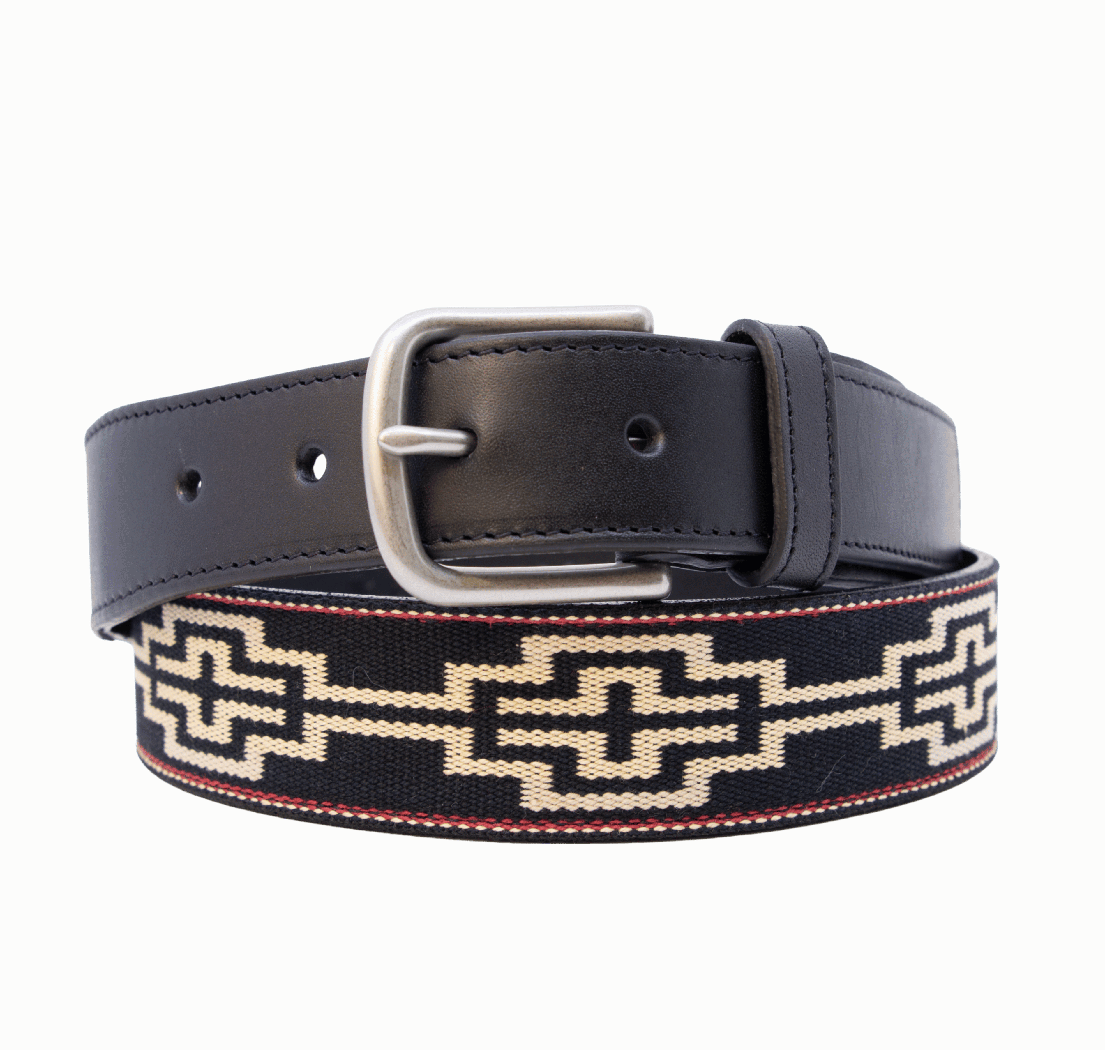 La Matera Limited Edition: Caballero Black Leather Woven Belt