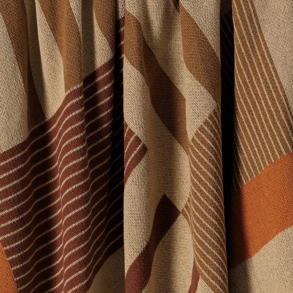 Cotton Sustainable Knit Plaid Throw Blanket - Equestrian Stable Stripe